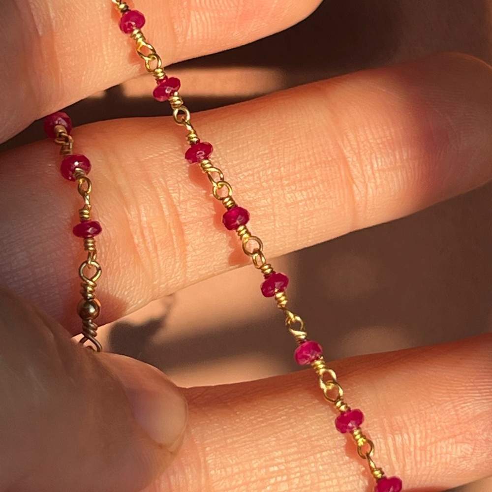 18k Natural Ruby necklace - Picture 4 of 12